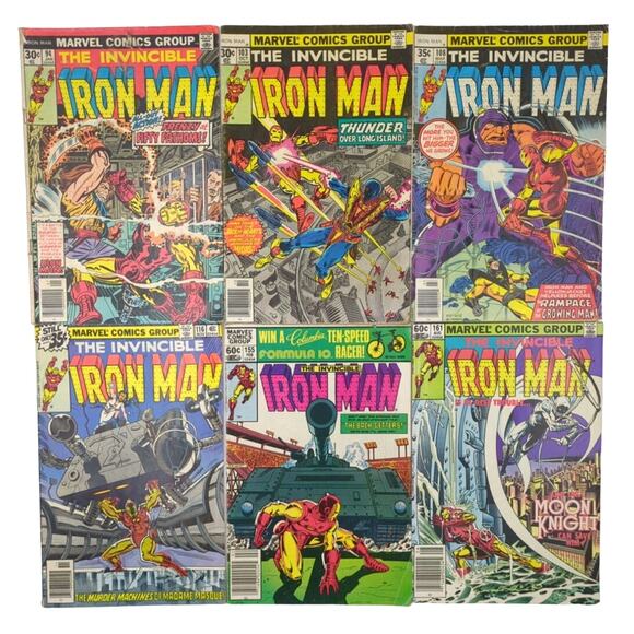 Invincible Iron Man Bronze Lot 94 103 108 116 155 161 Marvel Comics Moon Knight - Picture 1 of 8